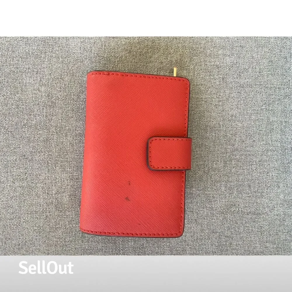 Michael Kors Jet Set Travel Women's Wallet Bright Orange Saffiano Leather
